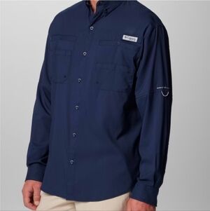 Columbia PFG Tamiami II Omni-Shade Convertible Sleeve Button Down Shirt - M